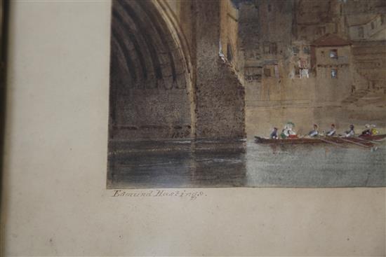 Edmund Hastings (1781-1861) ? Durham from the River, 8.75 x 11.5in.